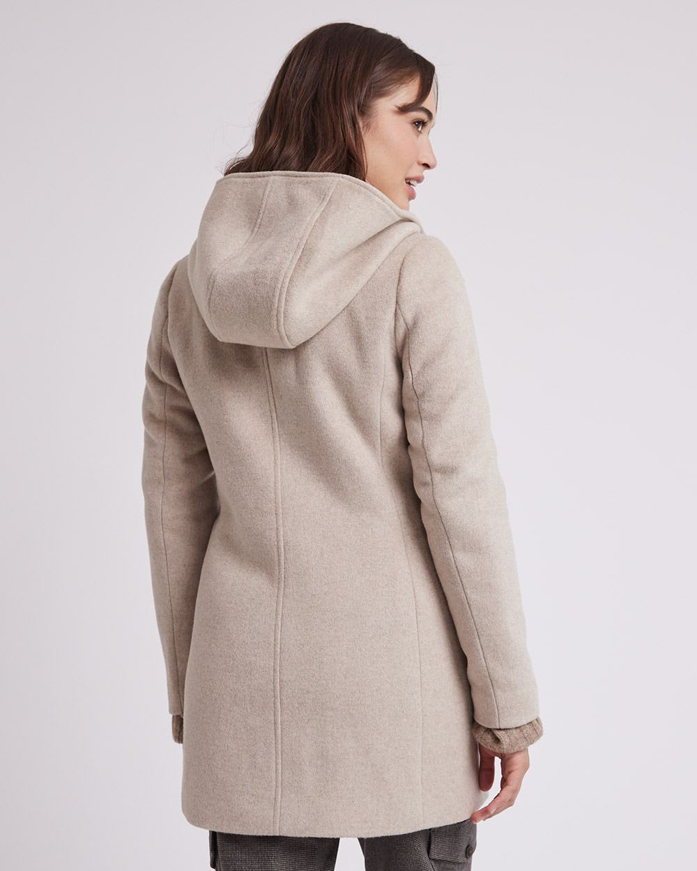 Classic Wool Coat with Hooded High Neckline