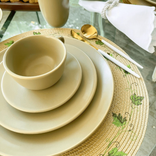 Oxford Unni Olive 20 Pieces Dinnerware Set Service for 4 - Satin Effect