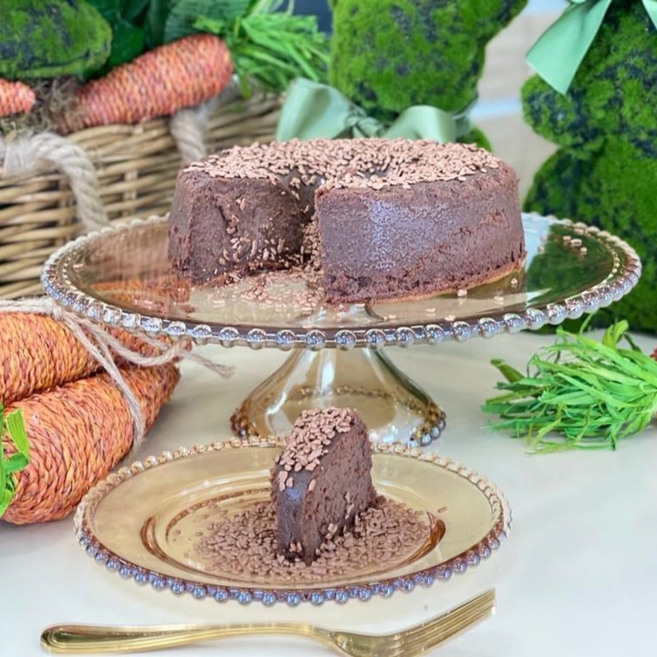 Pearl Collection Amber Crystal Salad/Dessert Plates 20cm Set of 4