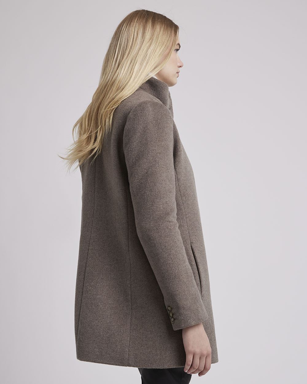 Classic Wool Coat with High Neckline