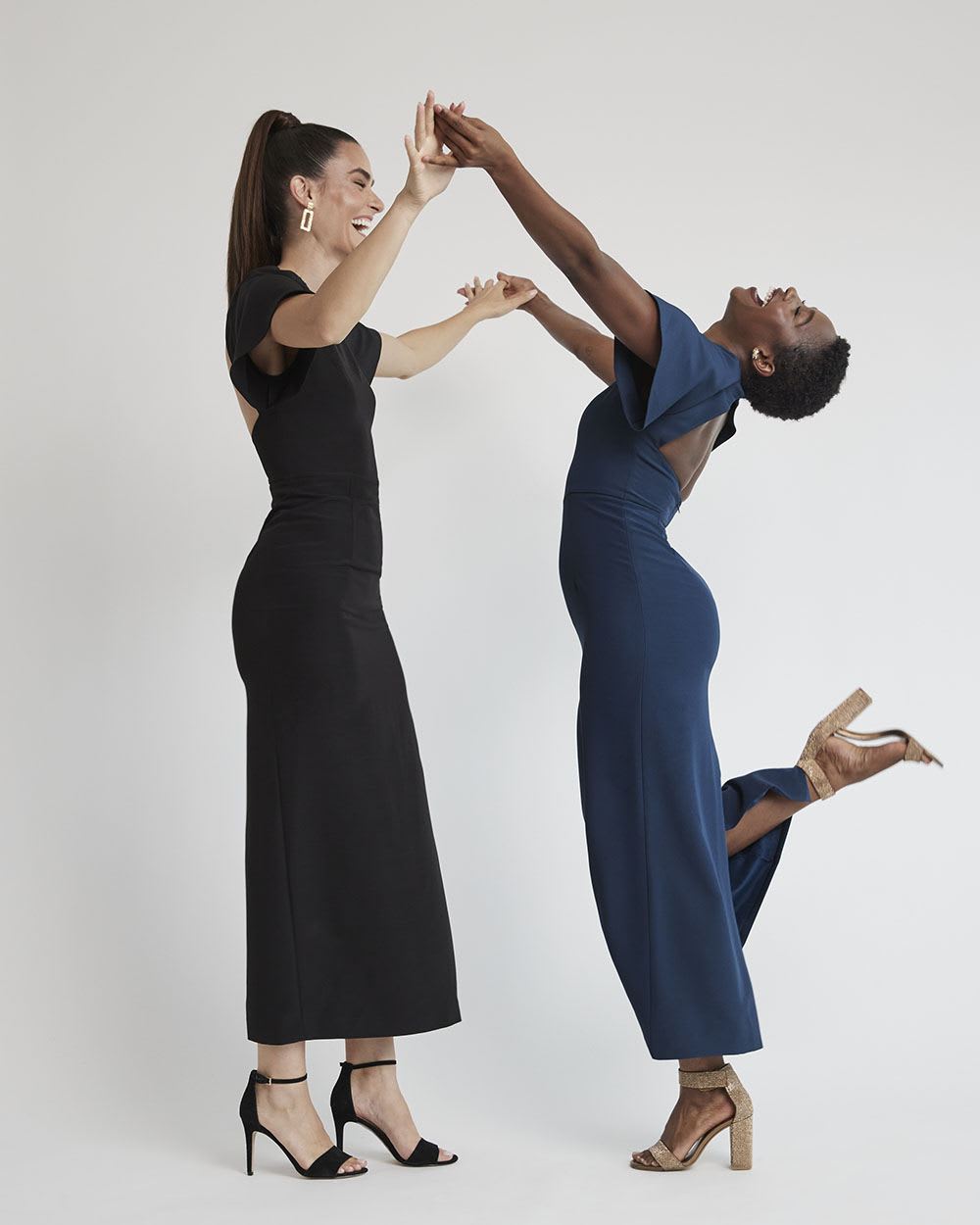 Short-Sleeve Maxi Cocktail Dress with Open Back