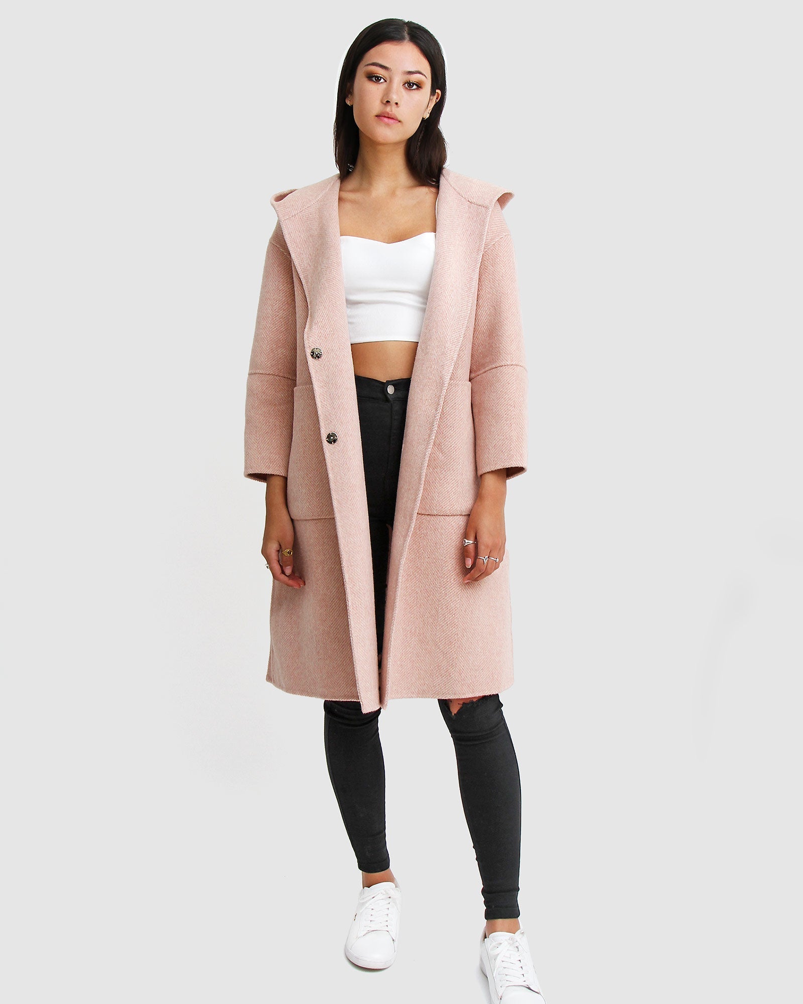Belle & Bloom Walk This Way Wool Blend Oversized Coat