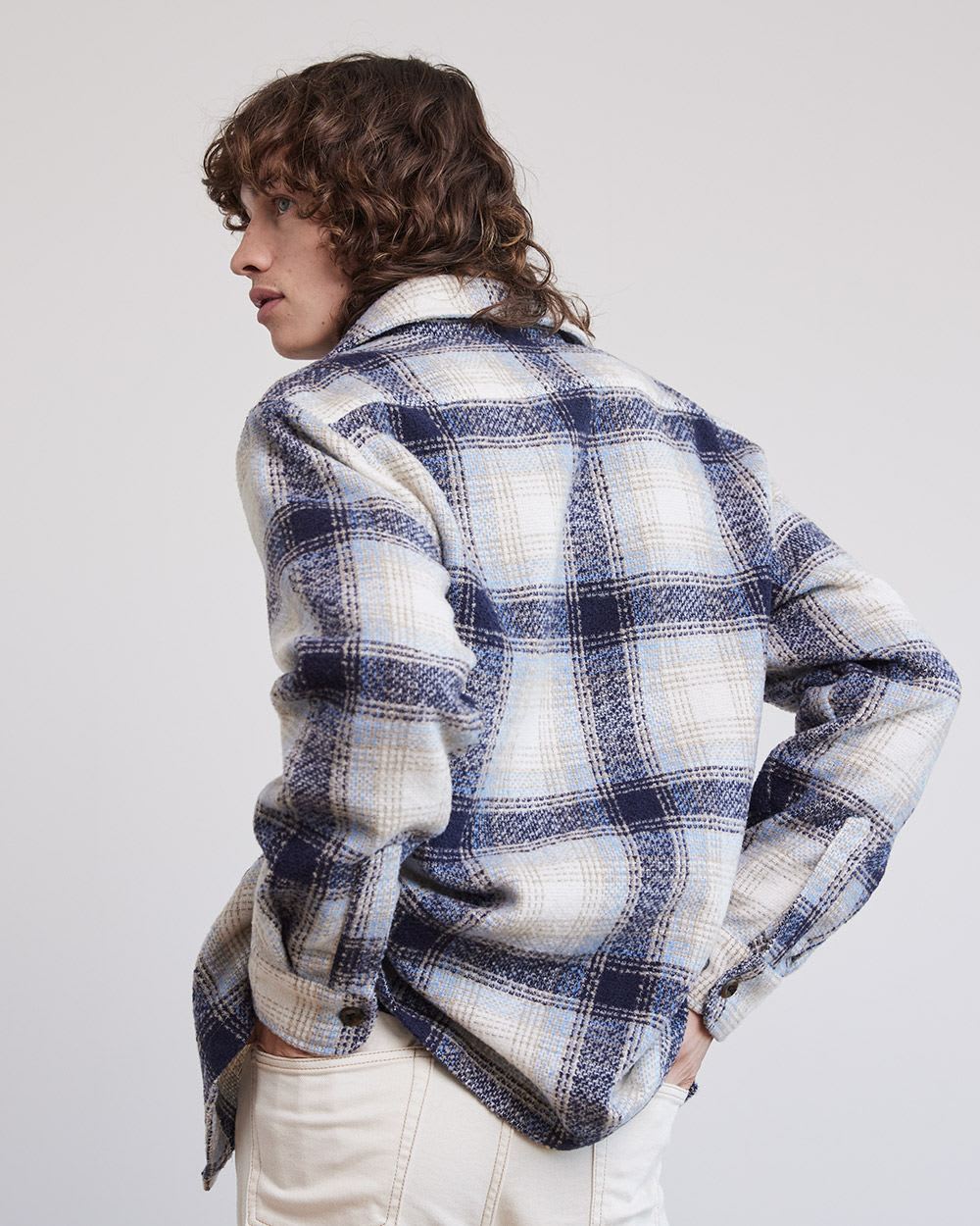 Plaid Blue and Cream Overshirt
