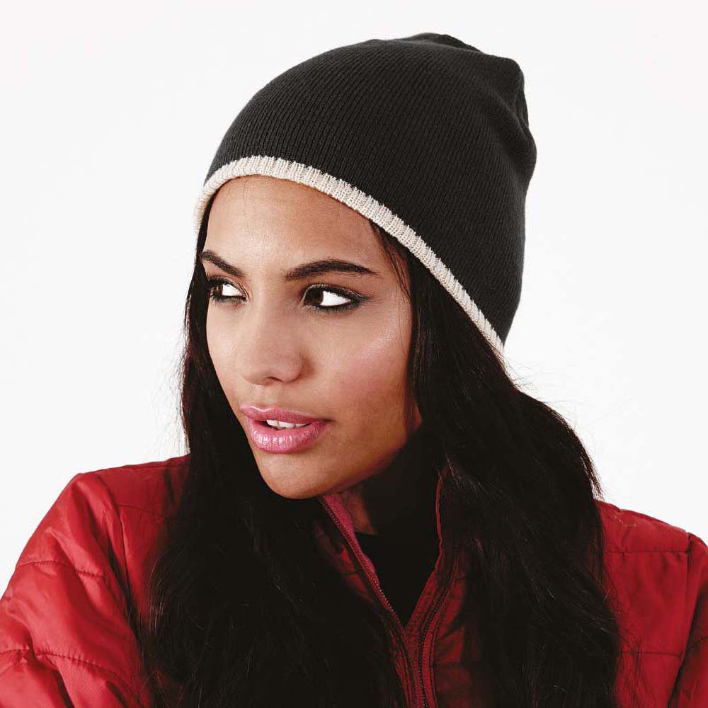 Beechfield - Unisex Two-Tone Knitted Winter Beanie Hat