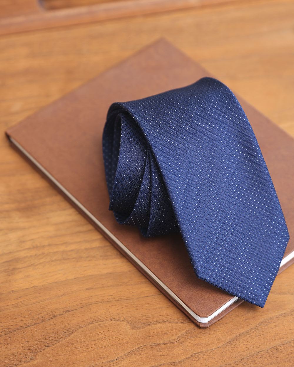 Blue Regular Tie with Geometric Dots