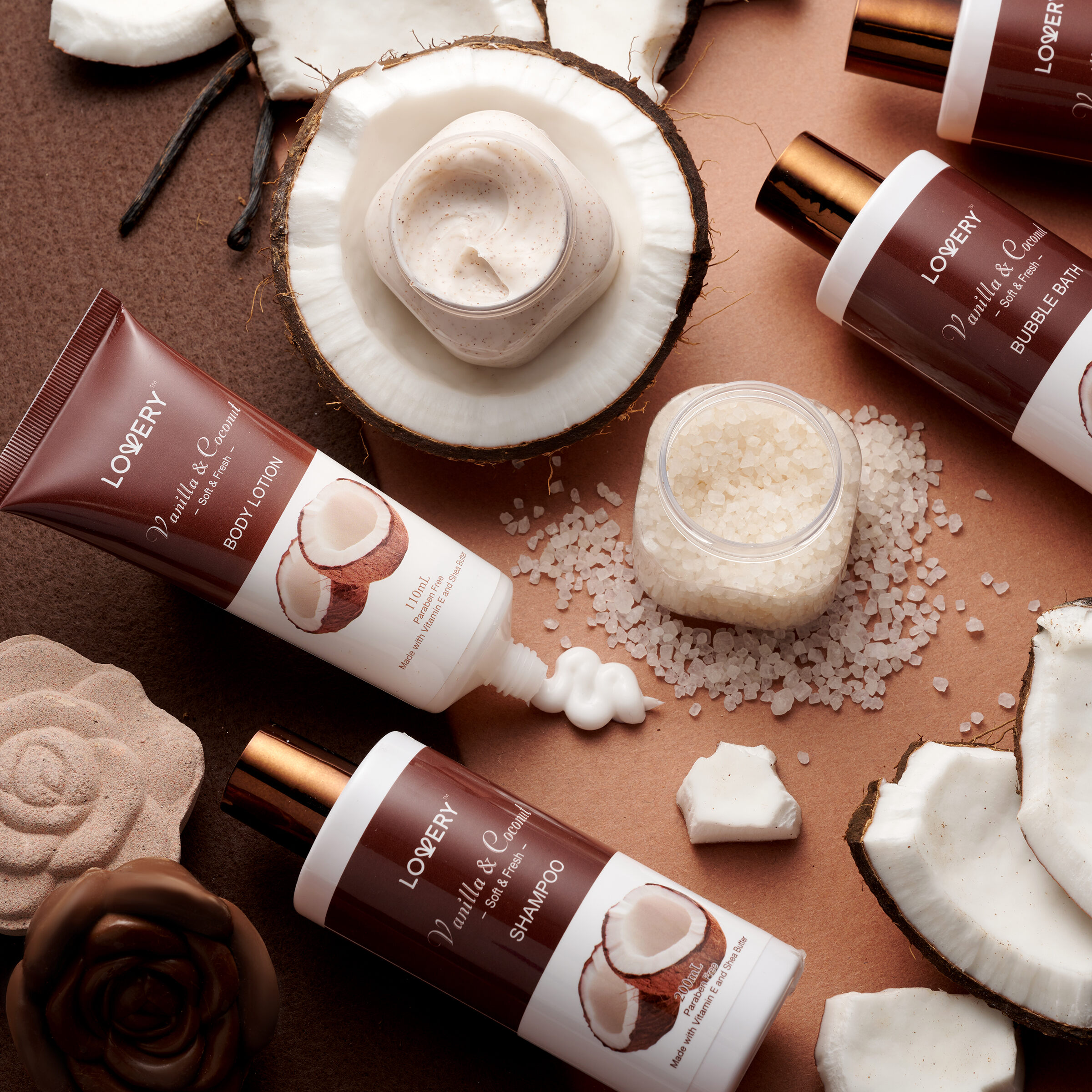 Lovery Mens Gift Set - Coconut Bath Gift Set & Shower Gift Basket - Personal Self Care Kit With Ash Tray