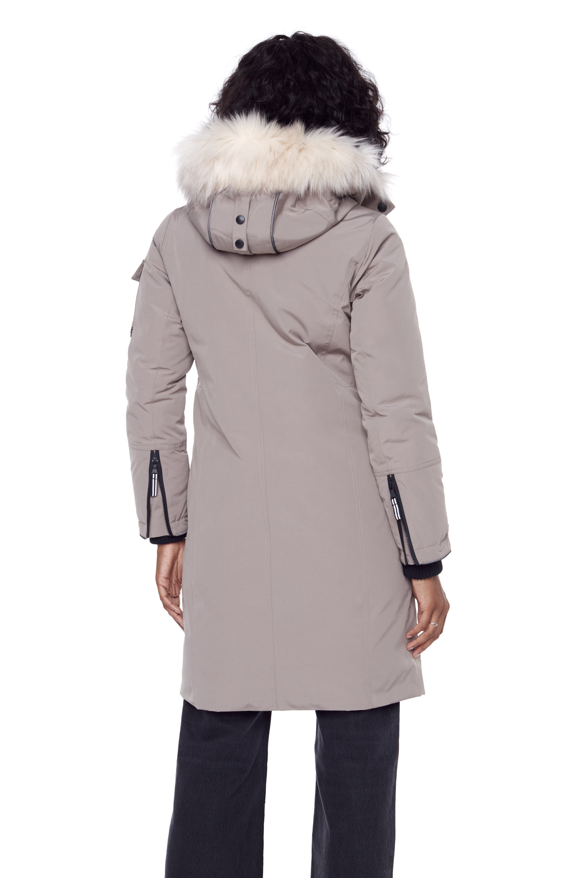 Alpine North Women's Vegan Down Recycled Long Parka Winter with Faux Fur Hood