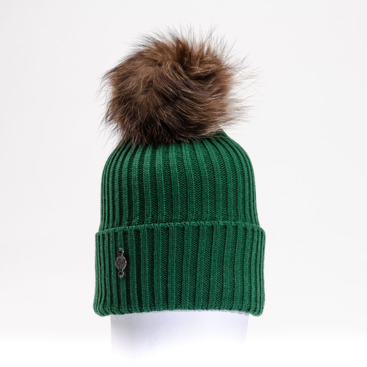 Harricana - Basic Beanie with upcycled fur pom