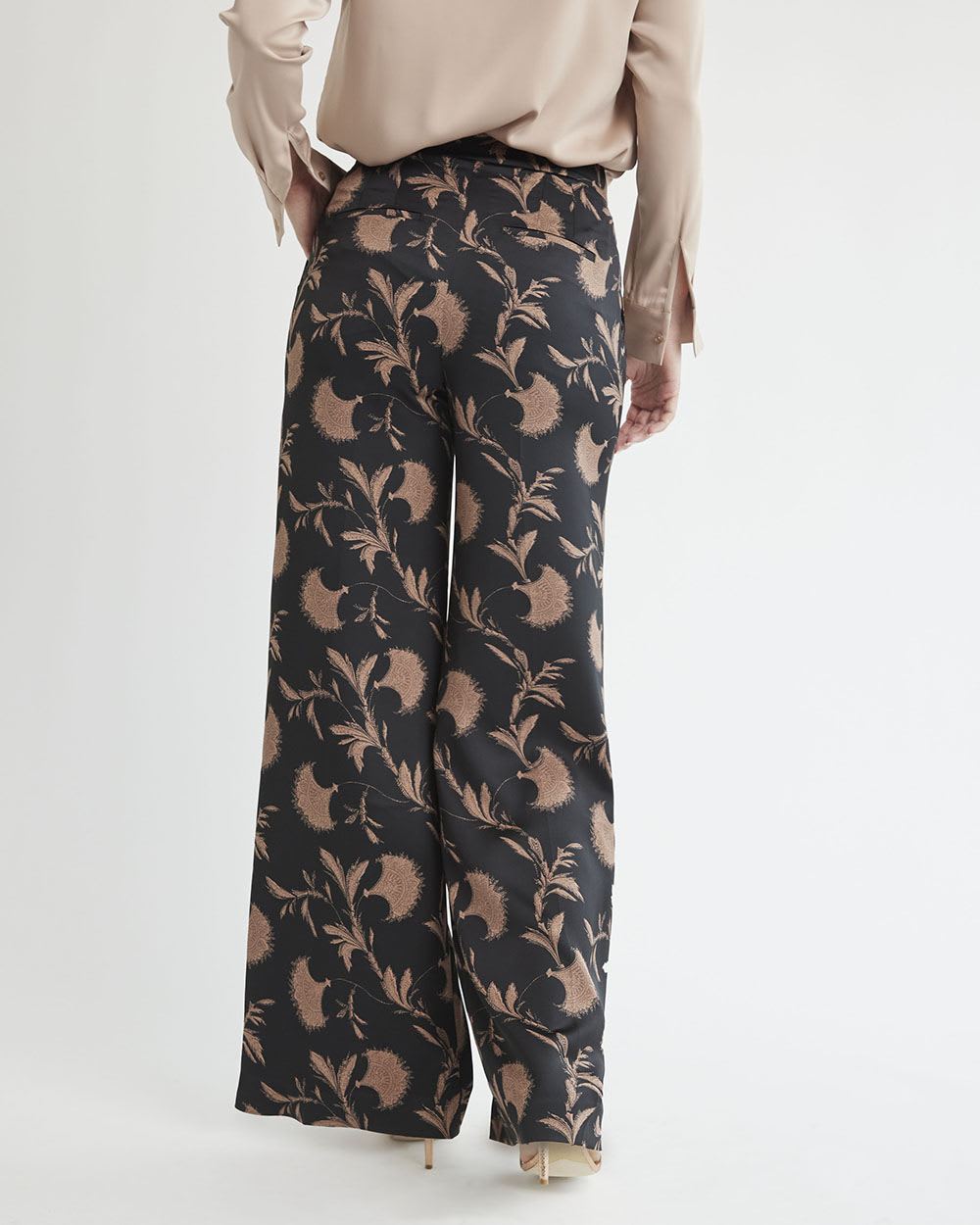 Wide-Leg High-Rise Satin Pant