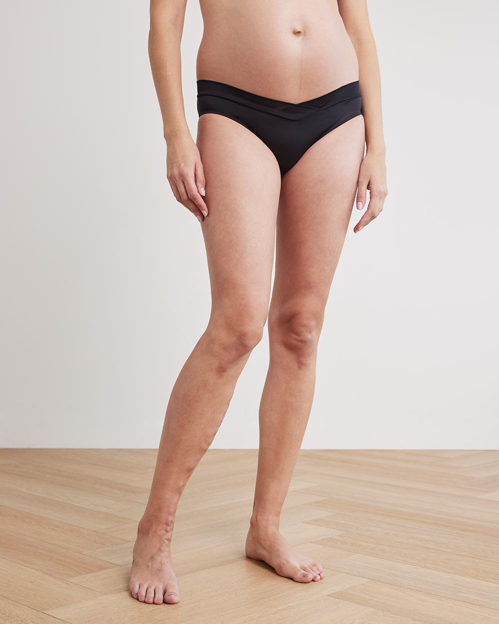 Microfiber Cross-Front Hipster Panty - Thyme Maternity