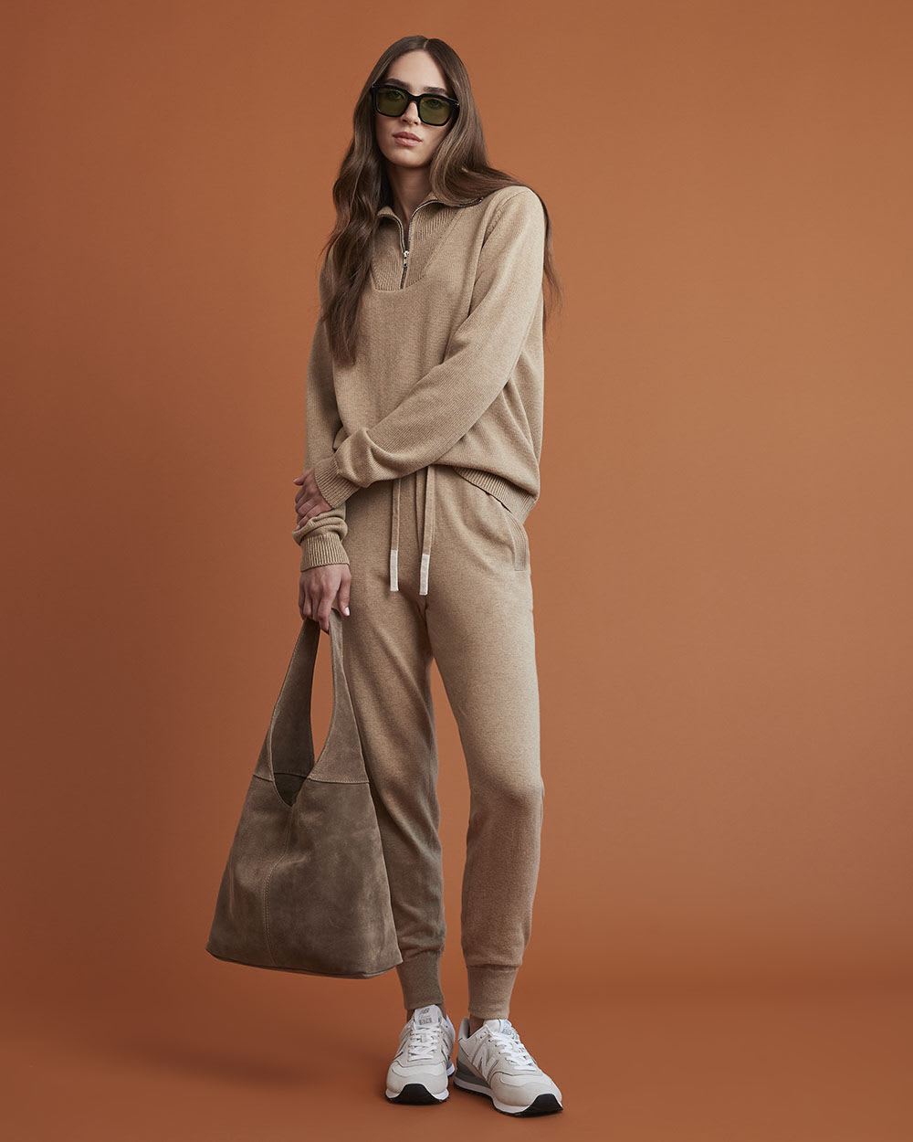 Gender-Neutral Mock-Neck Sweater with Half-Zip