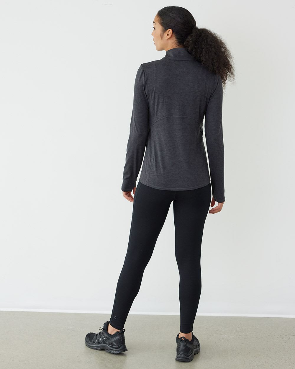 Long-Sleeve Mock-Neck Tee, Dry Lux Hyba