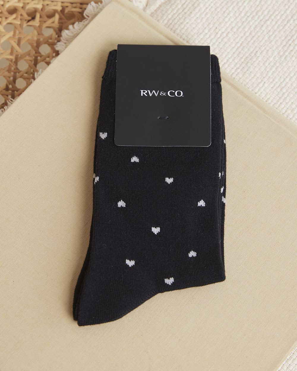 Crew Socks with Tiny Hearts