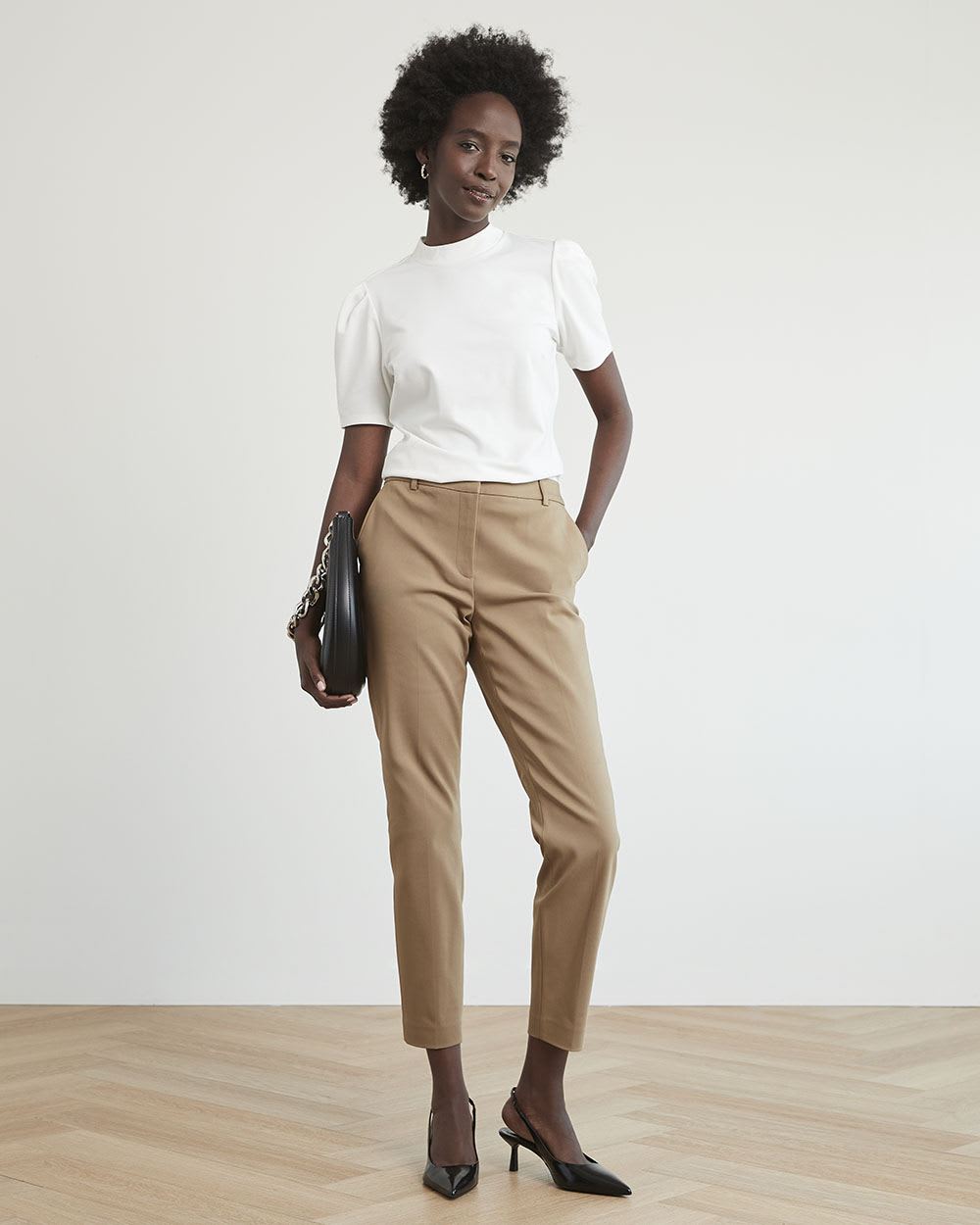 Mid-Rise Slim-Leg Solid Signature Pant - 28"