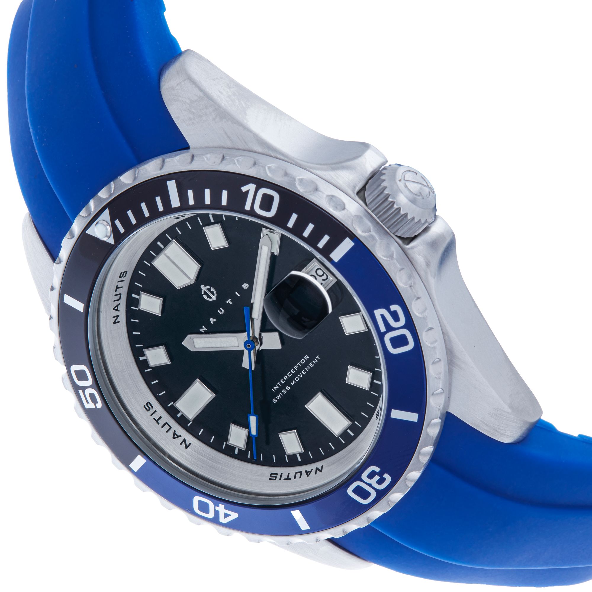 Nautis - Interceptor Box Set with Interchangable Bands and Date Display - Black