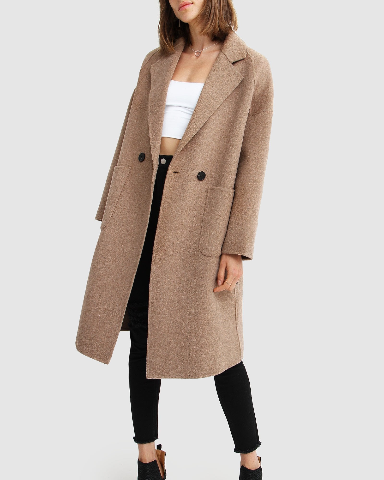 Belle & Bloom Publisher Double Breasted Wool Blend Coat