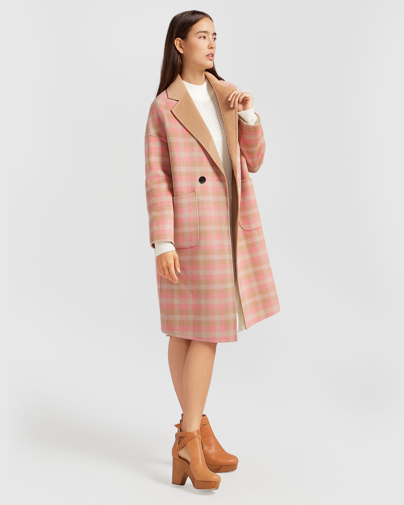 Belle & Bloom Publisher Double Breasted Wool Blend Coat