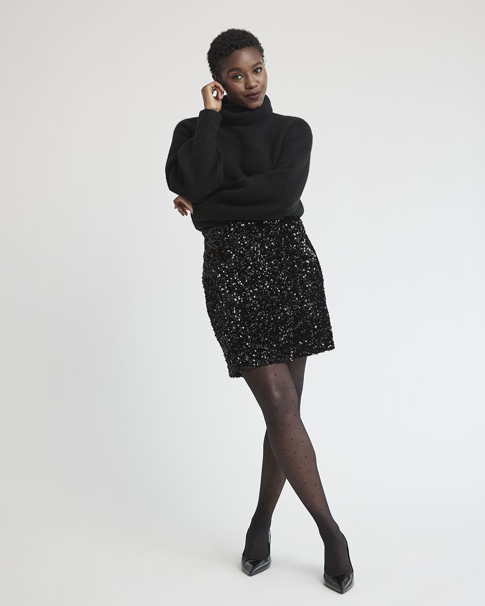 Merino-Blend Turtleneck Sweater