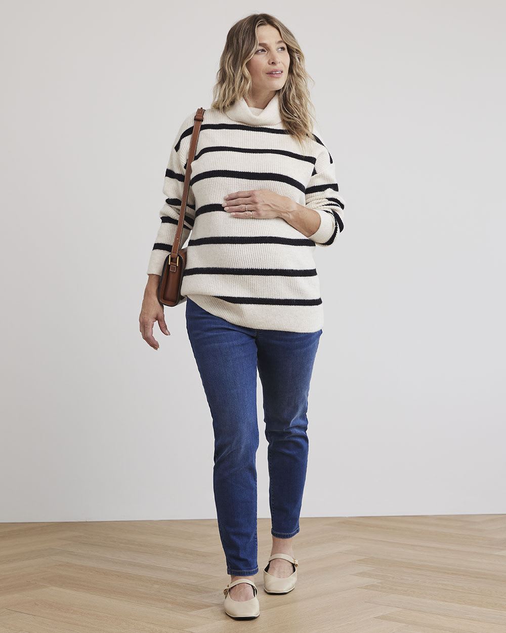 Relaxed-Fit Turtleneck Sweater - Thyme Maternity