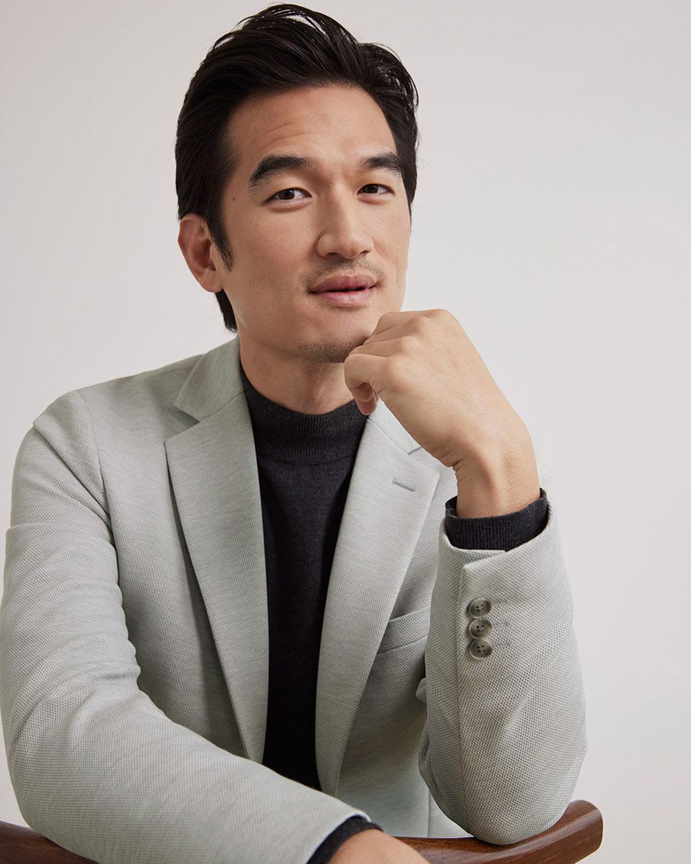 Slim-Fit Knit Blazer