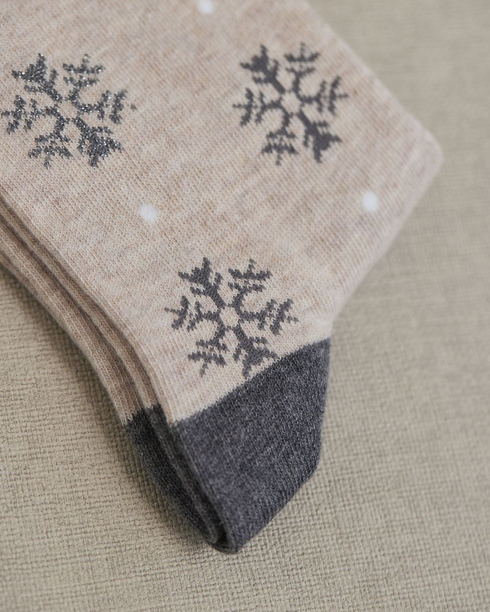 Cotton Socks with Snowflakes