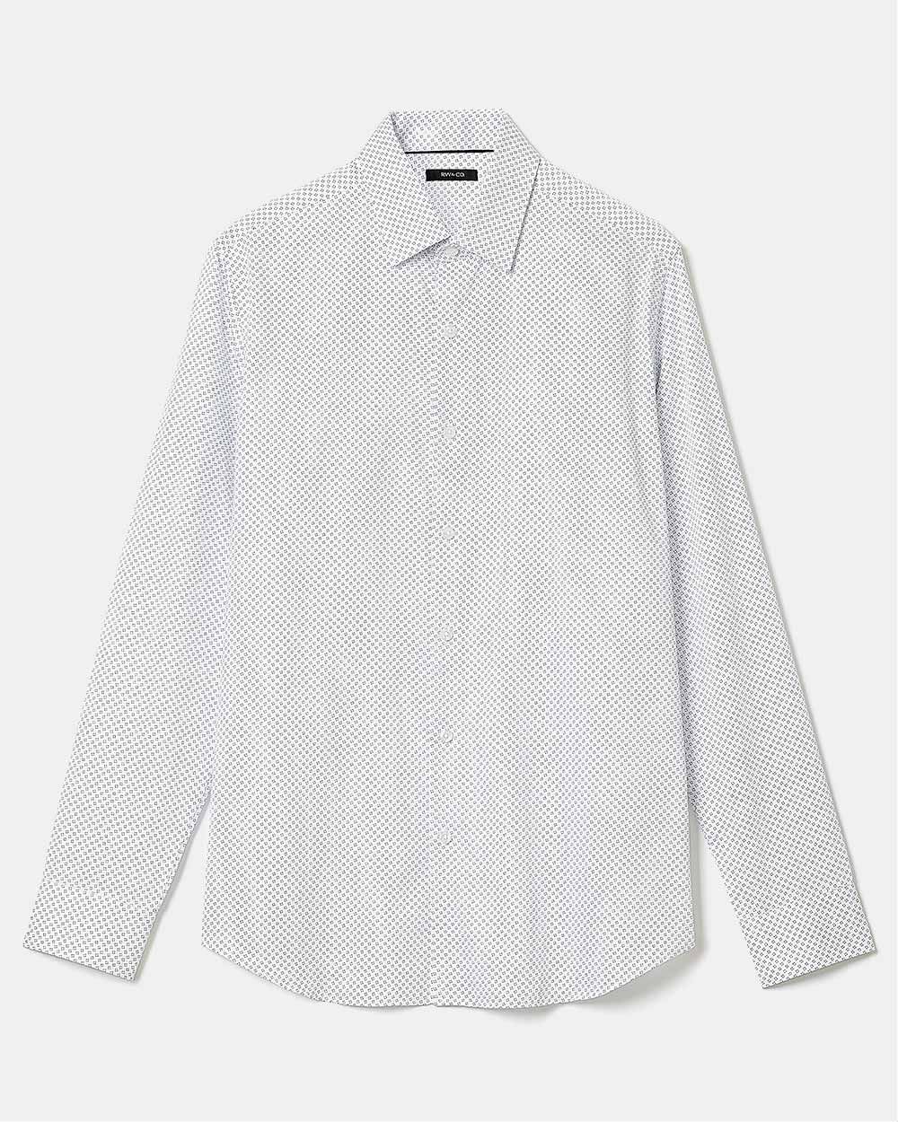 Tailored-Fit Dress Shirt with Micro Geo Print