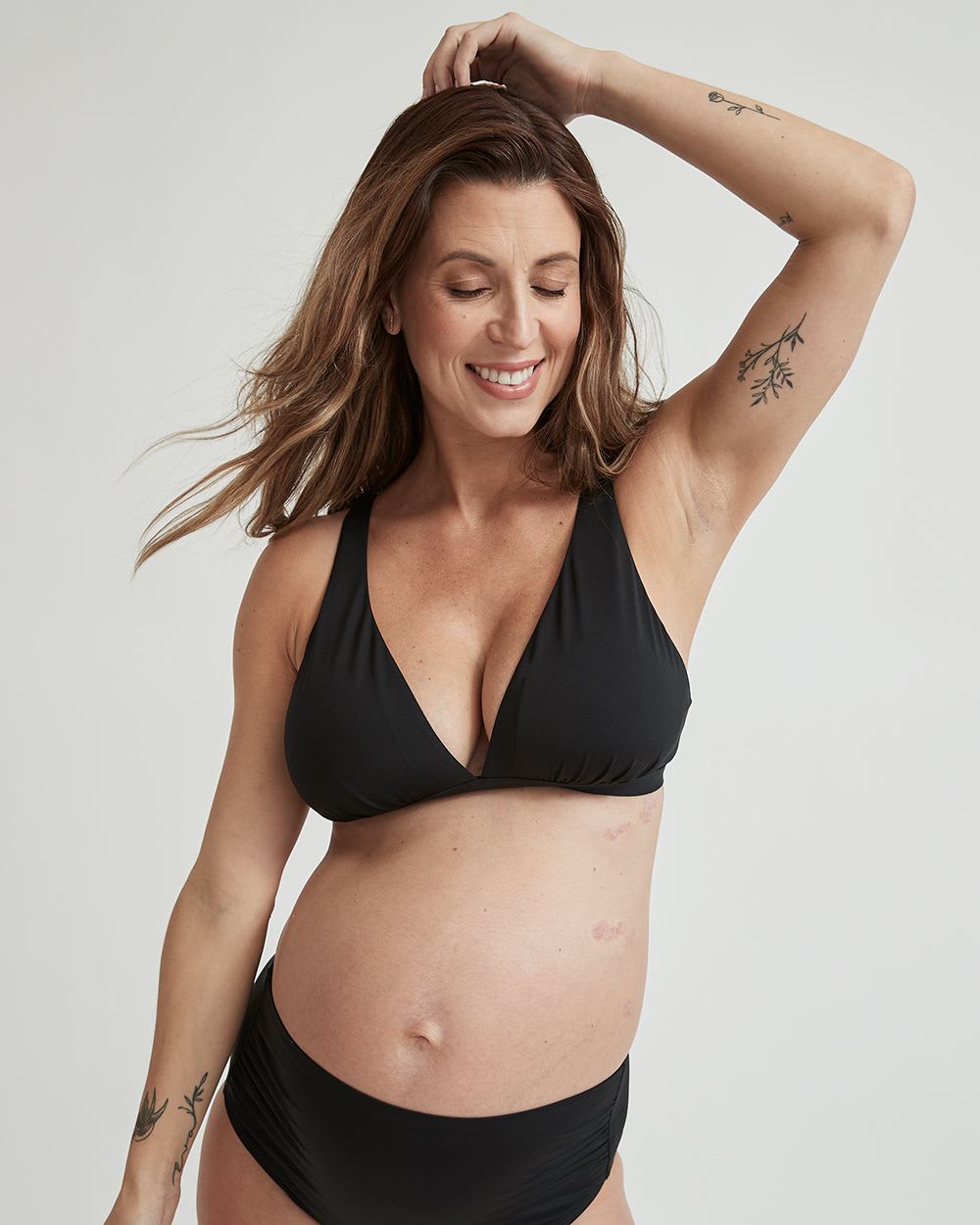 V-Neck Bikini Top with Adjustable Straps - Thyme Maternity