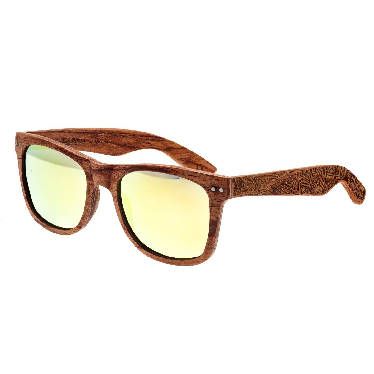 Earth Wood - Cape Cod Polarized Sunglasses - Red Rosewood/Yellow
