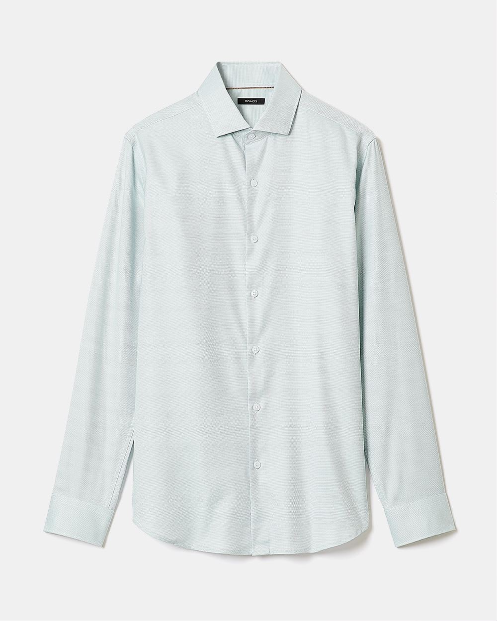 Tailored-Fit Two-Tone Dobby Easy-Care Dress Shirt