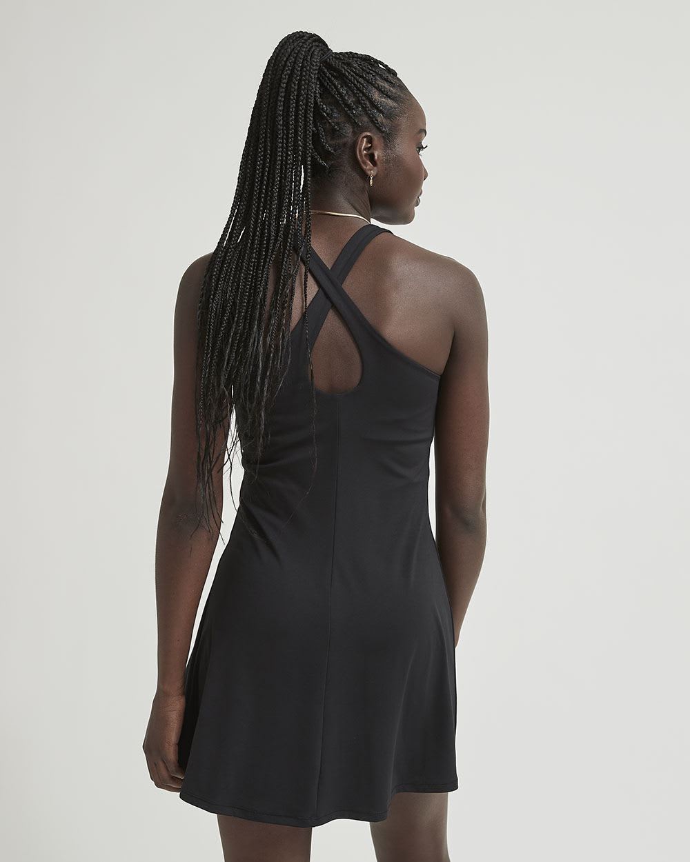 Peach Jersey Active Racerback Dress with Inner Short