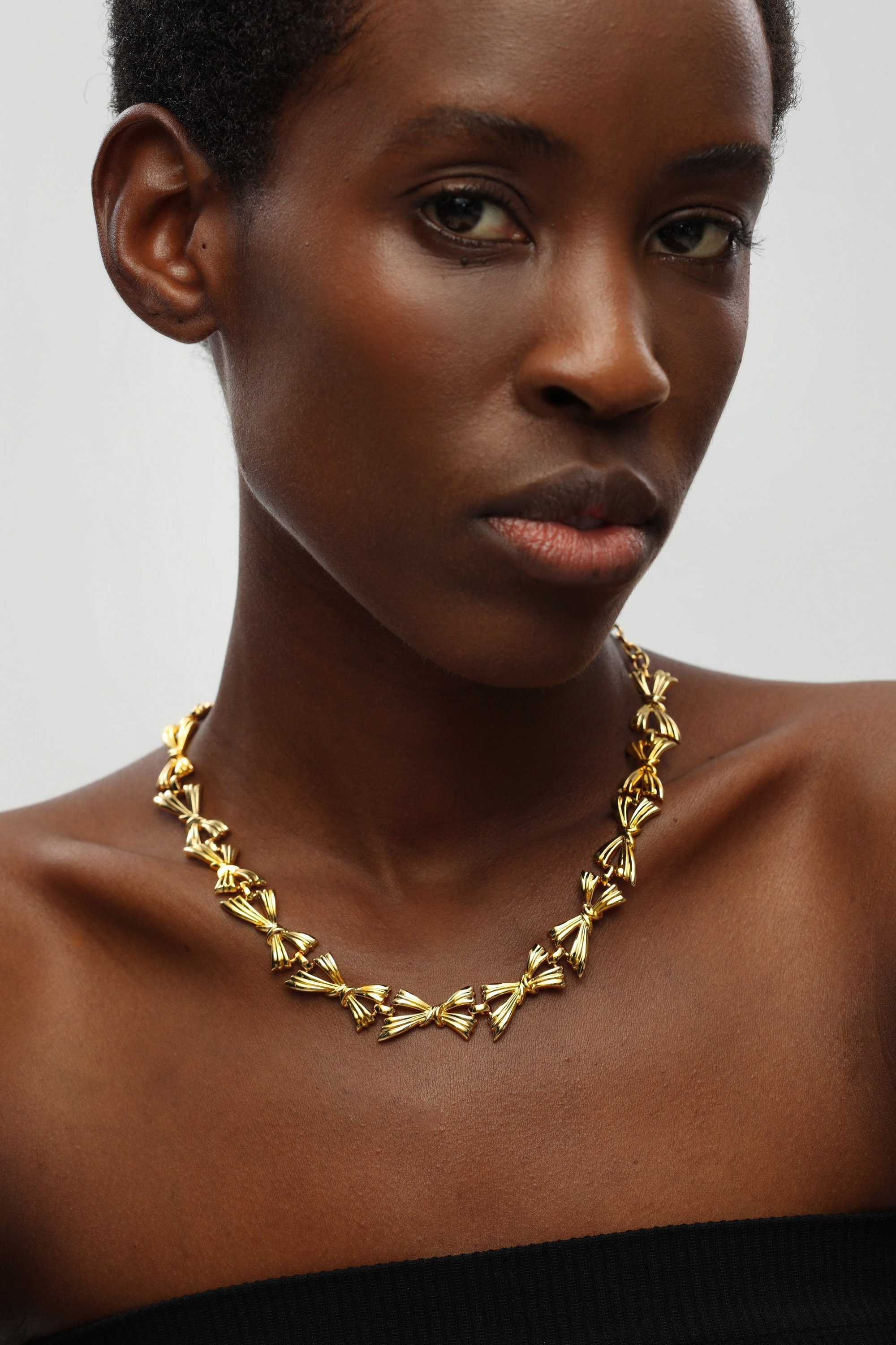 Classicharms-Gold Butterfly Statement Choker Chain Necklace