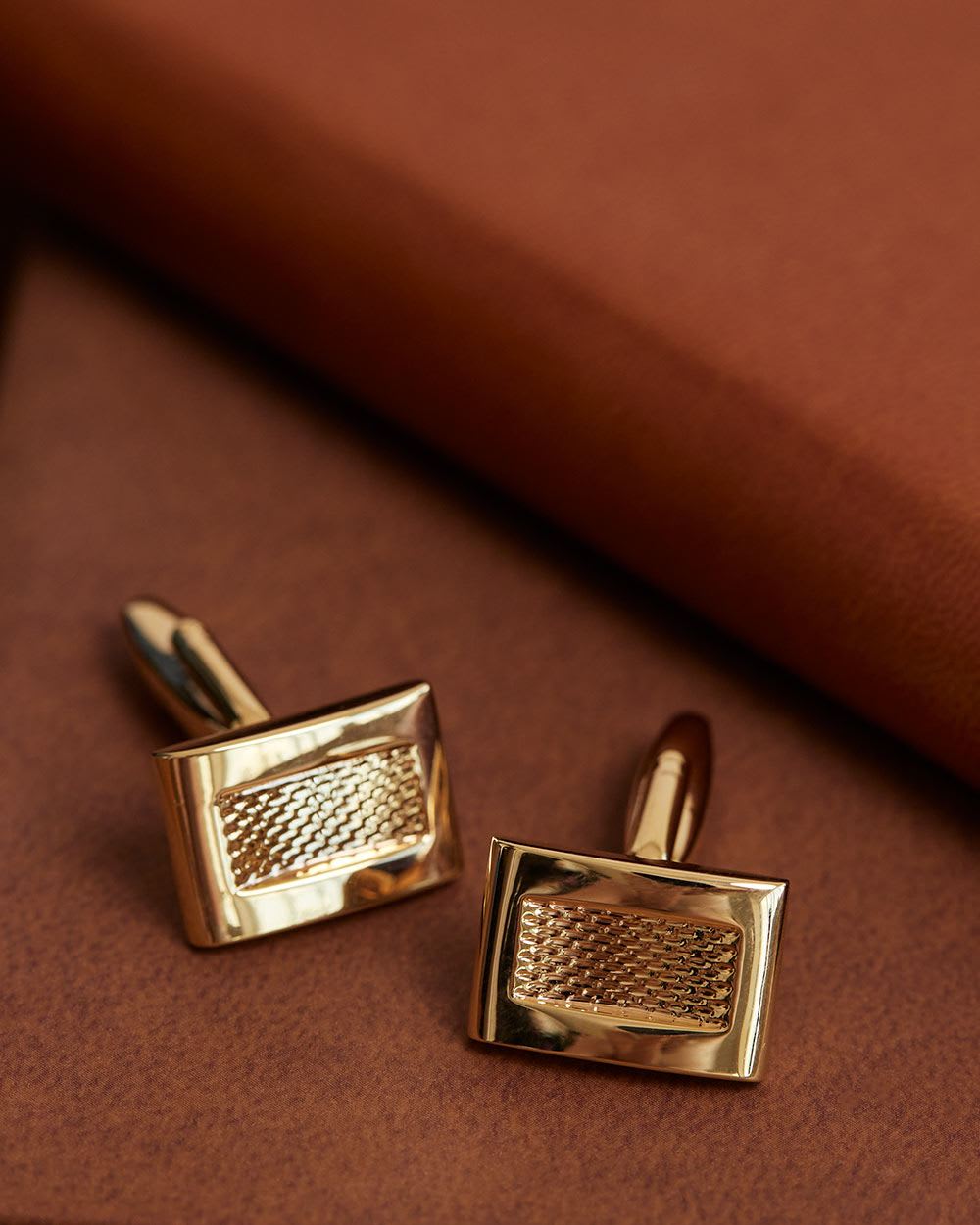 Rectangular Golden Cuff Links