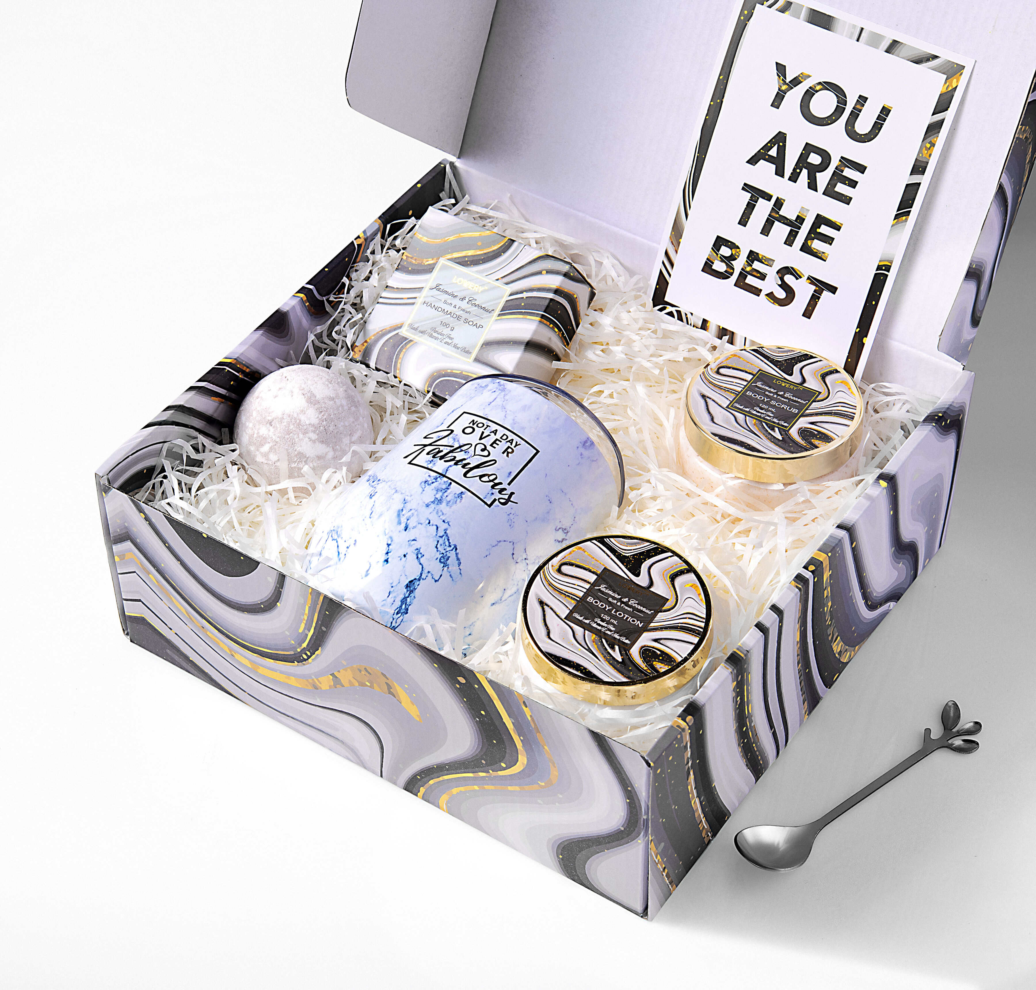 Lovery Personalized Gifts - Unique Handmade Spa Gift Box - Wine Tumbler Care Package