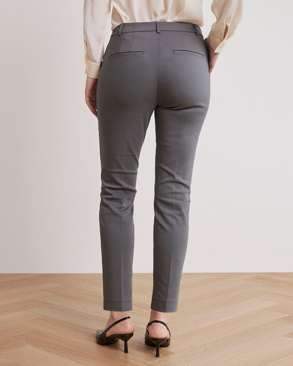 Mid-Rise Slim-Leg Solid Curvy Pant - 28"
