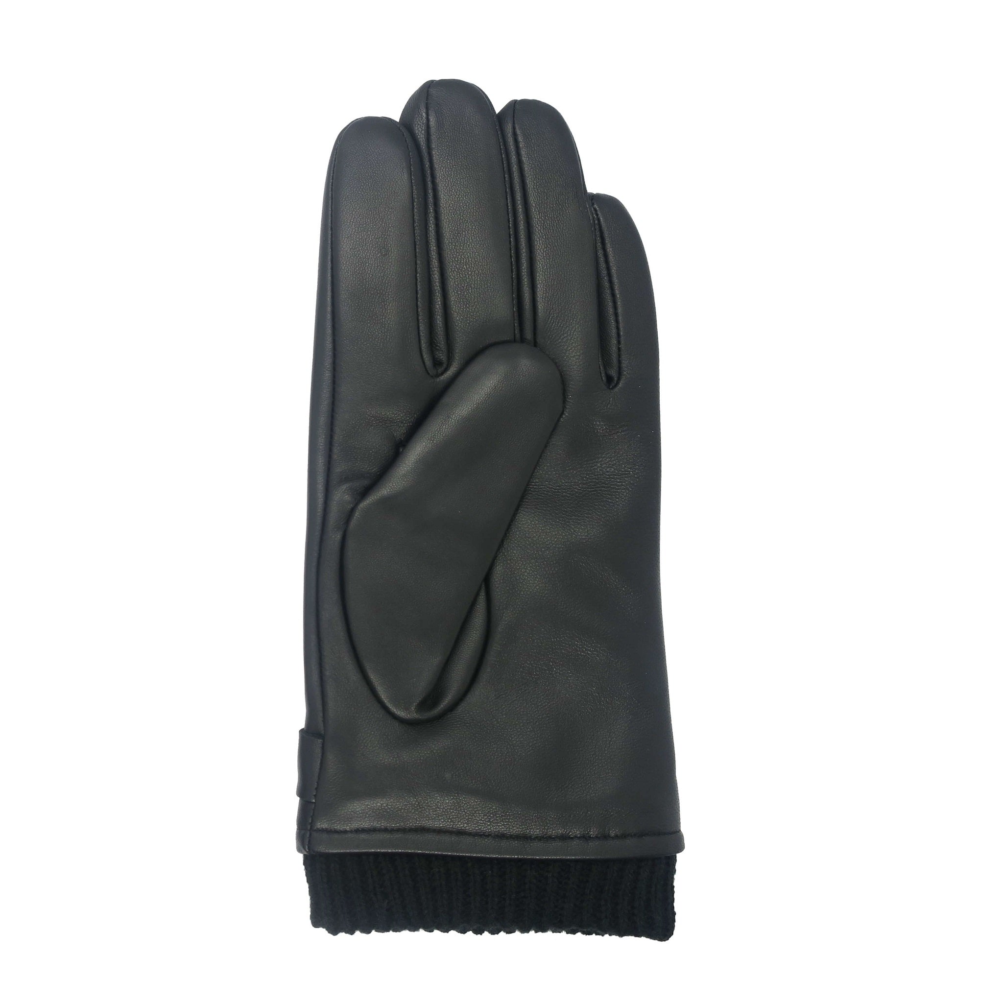 CR Men's - Leather Glove with Belted Strap & Knit Cuff