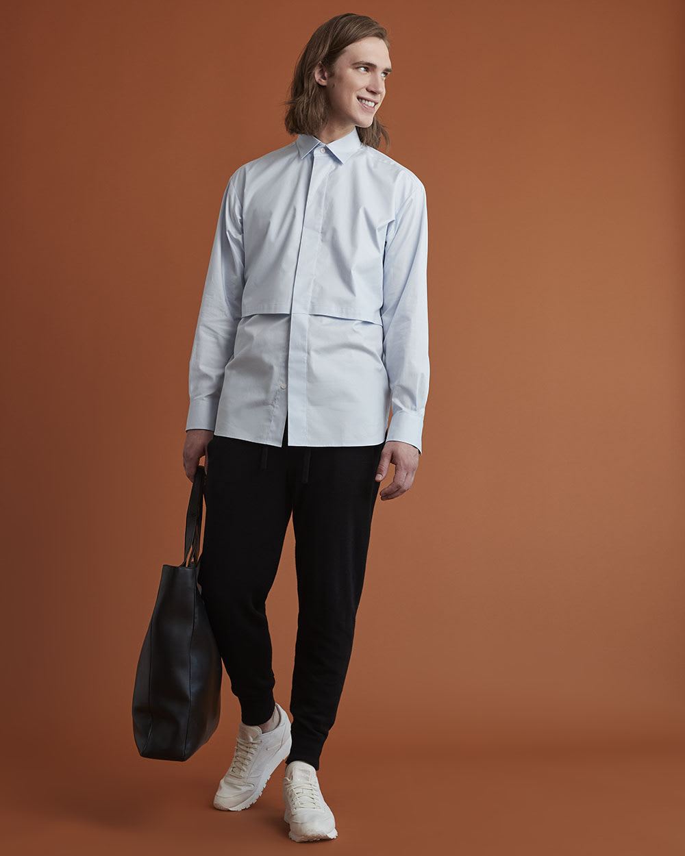 Gender-Neutral Long Shirt with Crop Illusion