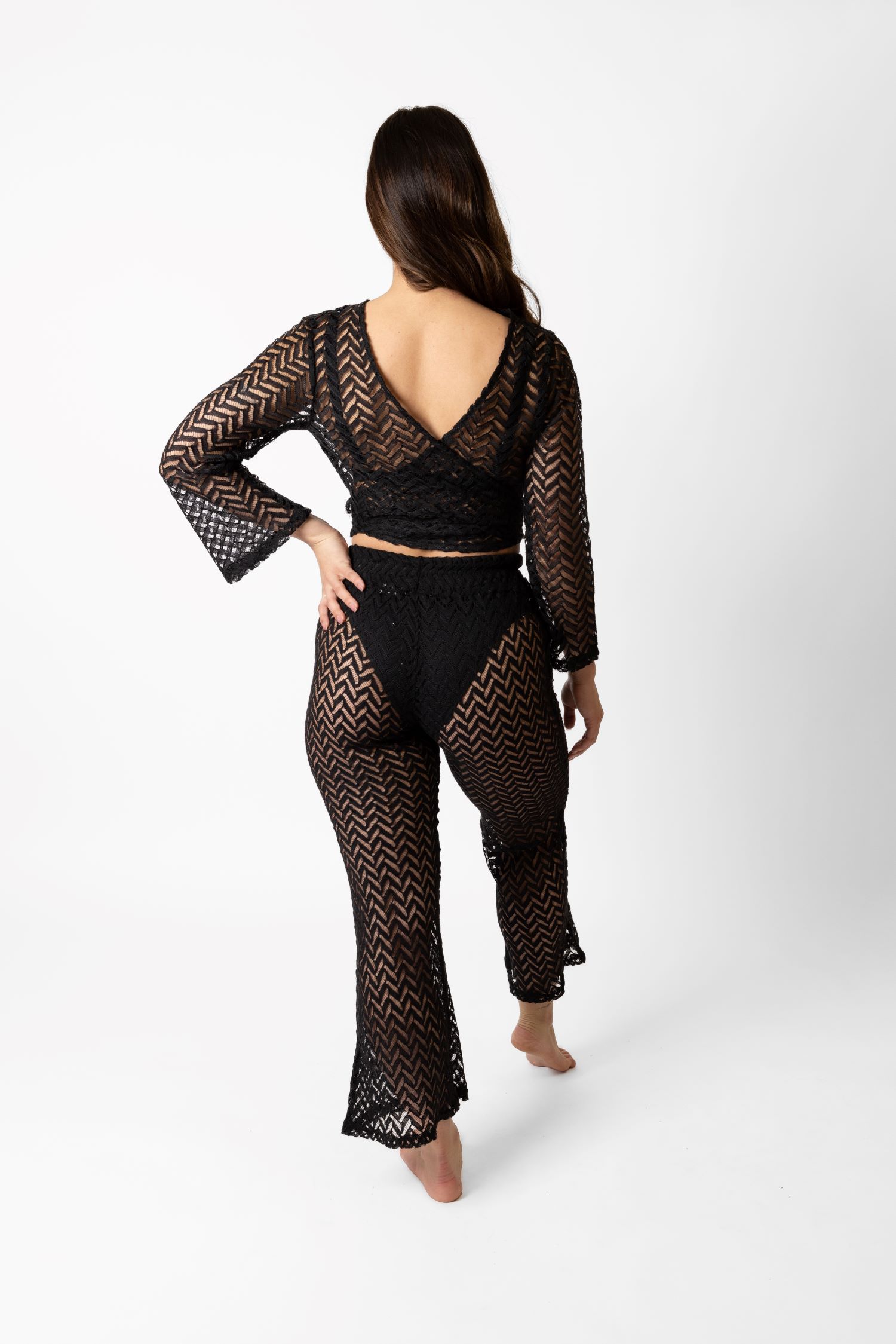 Koy Resort Zuma Long Sleeve Wrap Crop Top