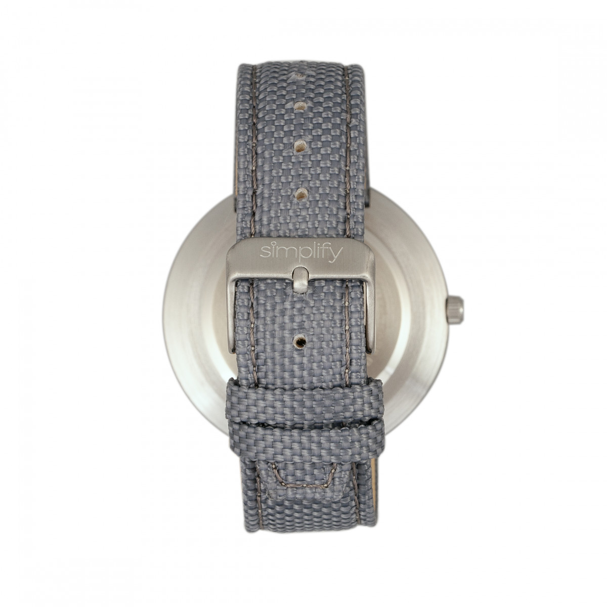 Simplify - The 6100 Canvas-Overlaid Strap Watch w/ Day/Date - White/Black