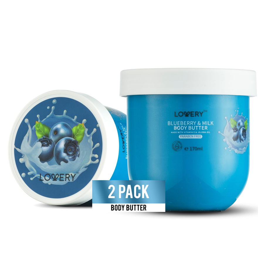 Lovery Blueberry Milk Whipped Body Butter - 2-pack Ultra-hydrating Body Cream