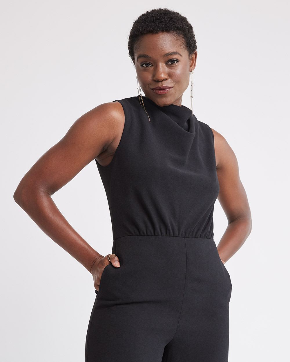 Sleeveless Wide-Leg Jumpsuit with Open Back