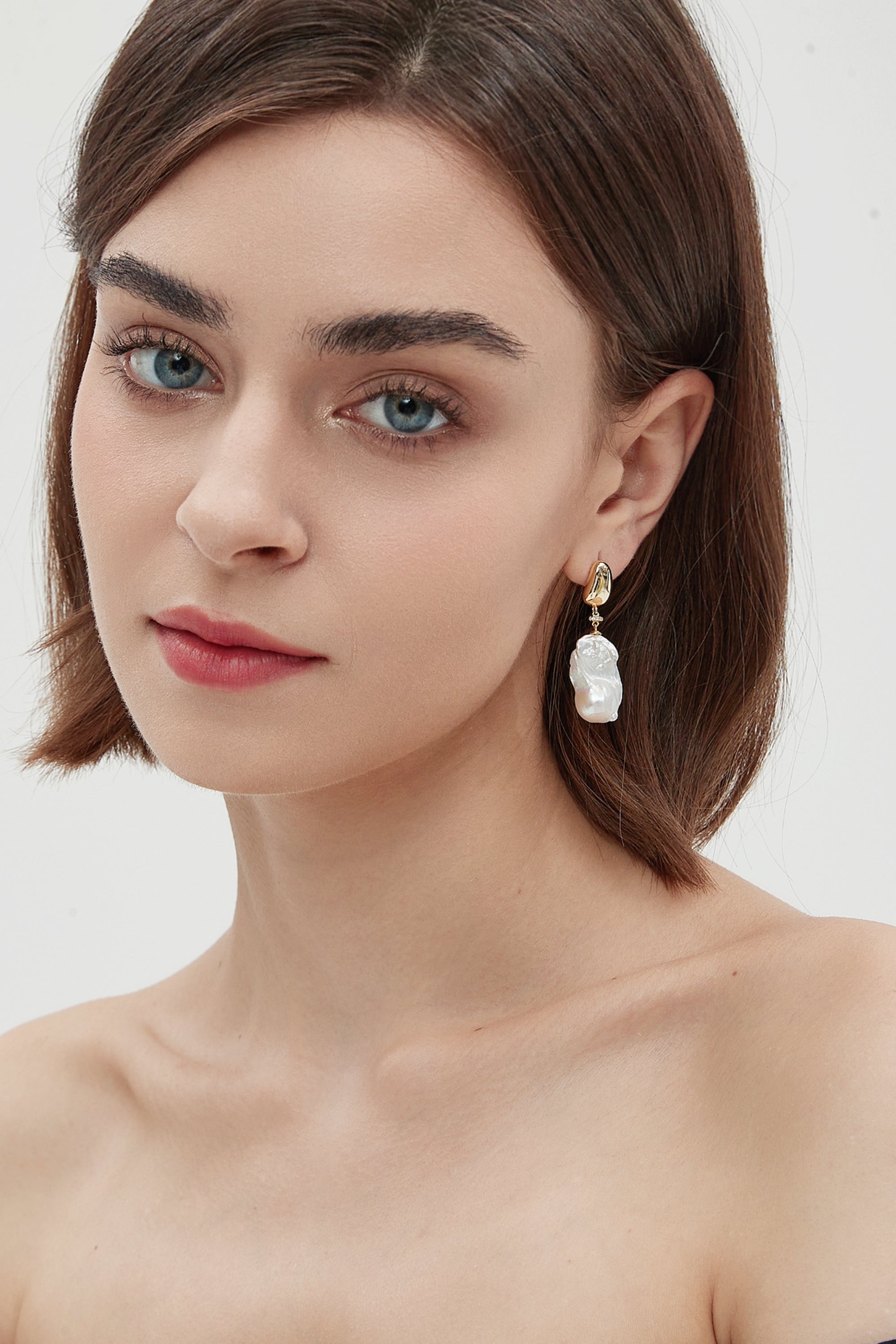 Classicharms-Doris Large Natural Baroque Pearl Drop Earrings