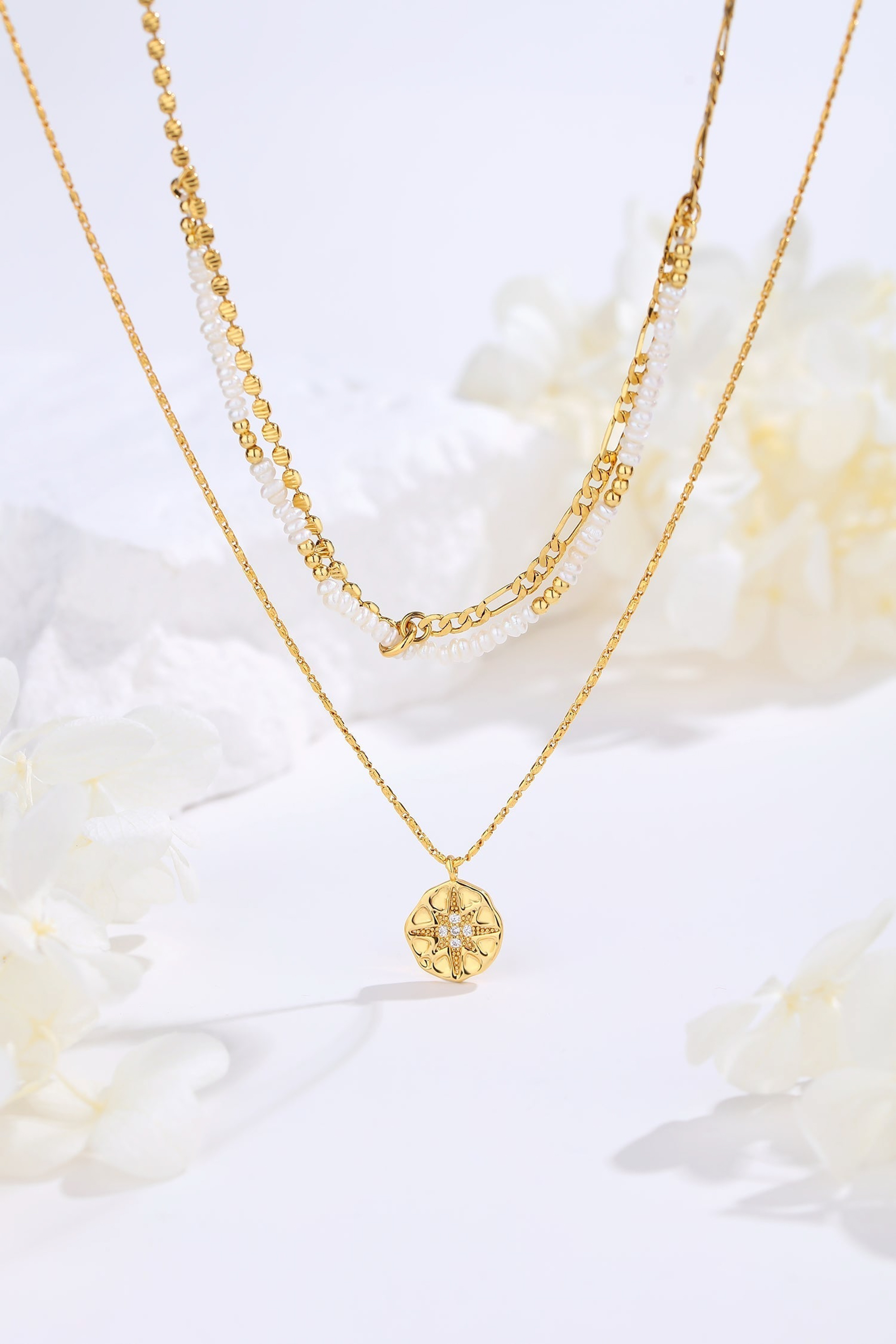 Classicharms-Starburst Coin Pendant Necklace