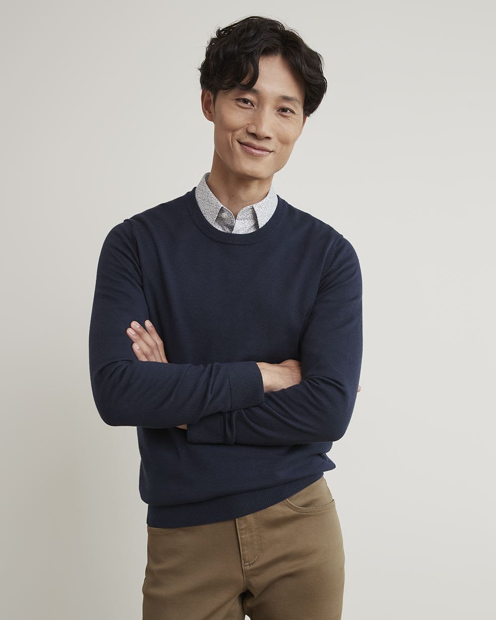 Solid Crew-Neck Sweater