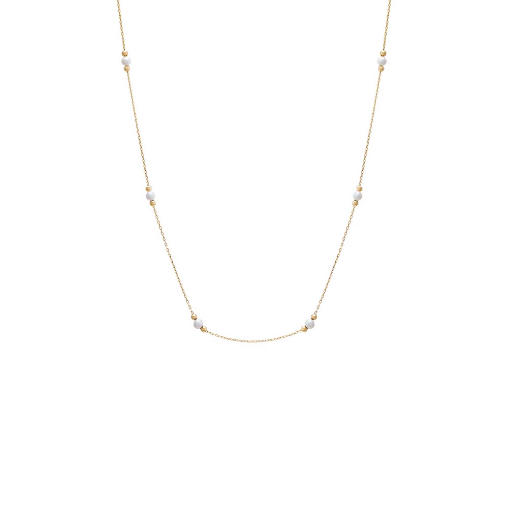 By Adina Eden -PEARL EMBEDDED CHAIN NECKLACE 14K - 14K GOLD
