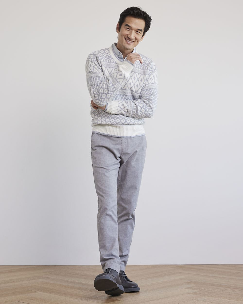 Fair-Isle Long-Sleeve Crew-Neck Sweater