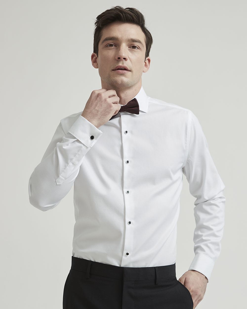 White Tuxedo Dress Shirt