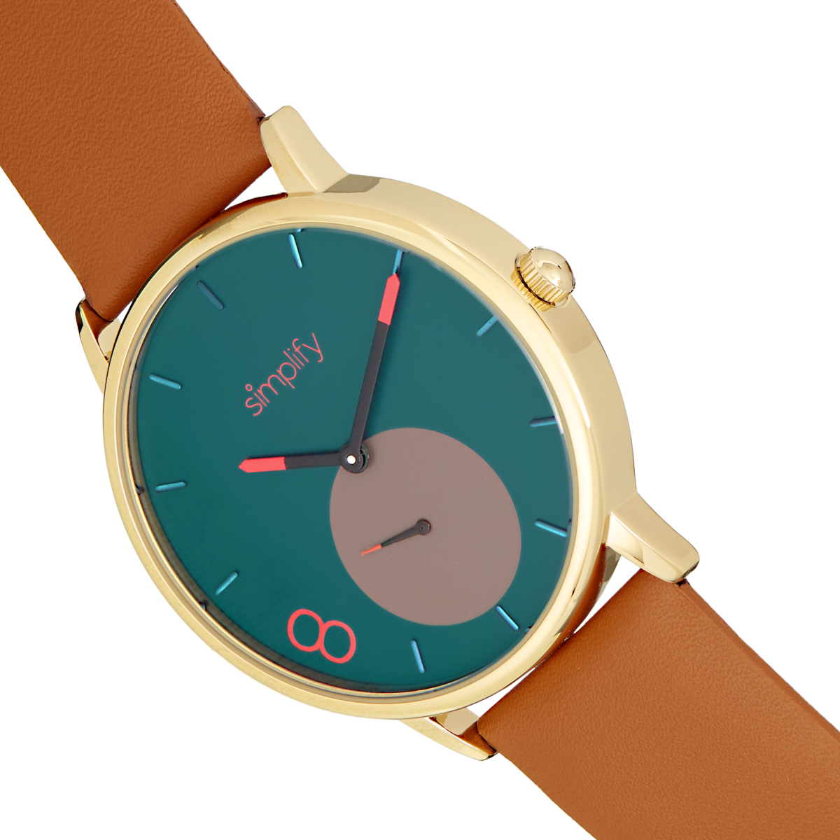 Simplify - The 7200 Leather-Band Watch - Turquoise