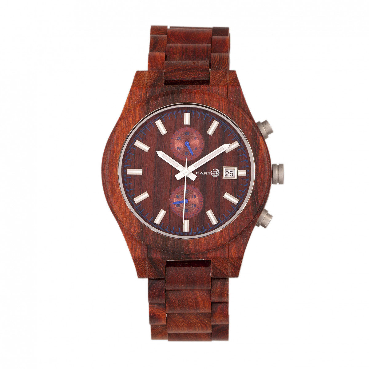 Earth Wood - Castillo Bracelet Watch w/Date - Dark Brown