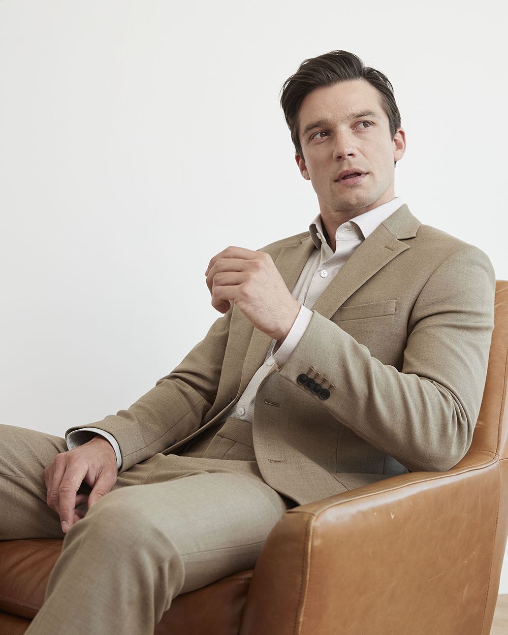 Slim-Fit Knit-Like Blazer