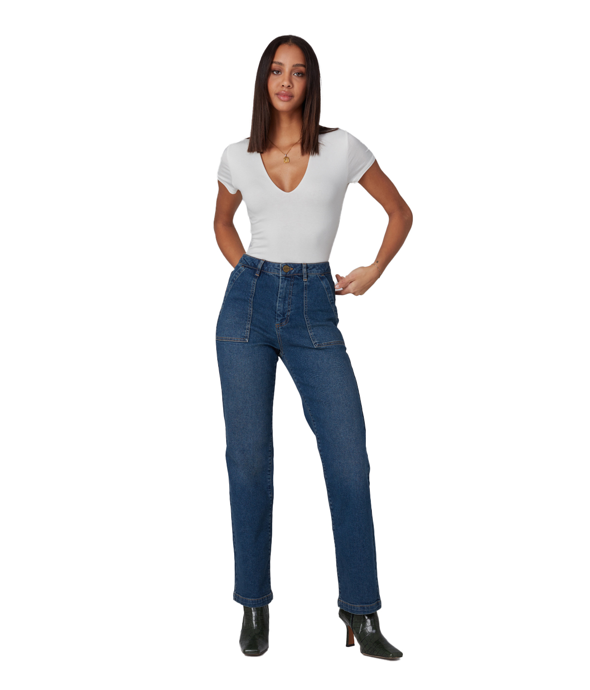 Lola Jeans DENVER-RCB2 High Rise Straight Jeans